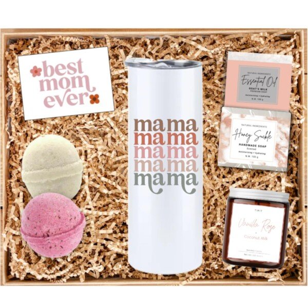 New Mom Gift Set - Mama Tumbler - Best Mommy Spa Bath Set