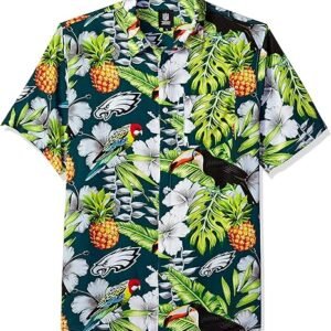 NFL Floral Aloha Tropical Button Up Shirt