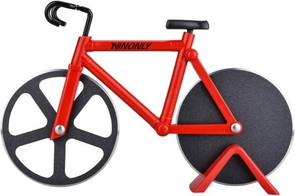 Ninonly Bicycle Pizza Cutter, Dual Stainless Steel Wheels