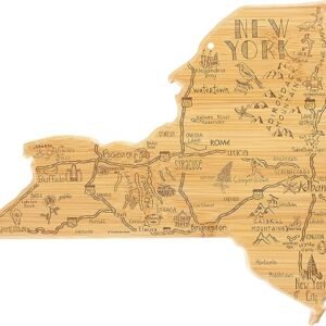 NY State Shaped Bamboo Serving Board