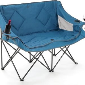 Outdoor Portable Folding Double Camping Chair with Cup Holder