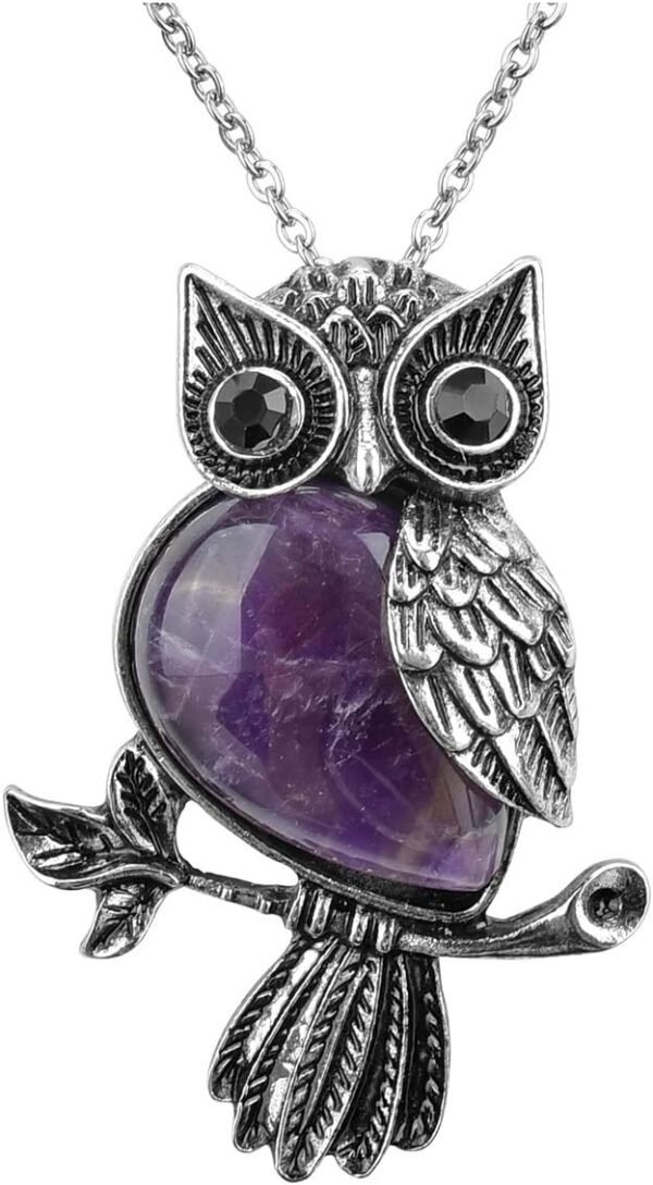 Owl Crystal Necklace for Healing and Energy