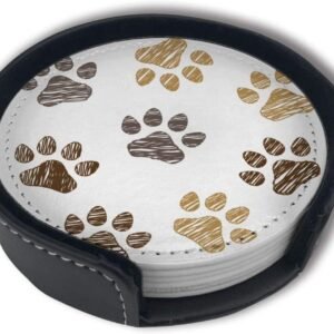 Paw Print Coasters for Drinks (6-Piece Set)