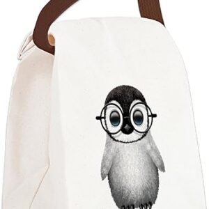 Penguin Glasses Canvas Lunch Bag