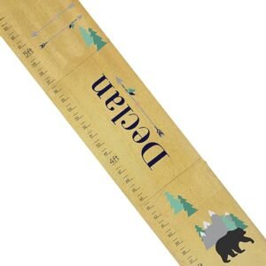 Personalized Boys’ Woodland Mountain Bear Growth Chart