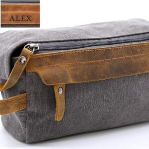 Personalized Leather Toiletry Bag for Travel