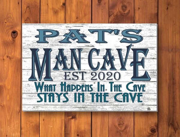 Personalized Man Cave Sign - Customized Wall Art Gift