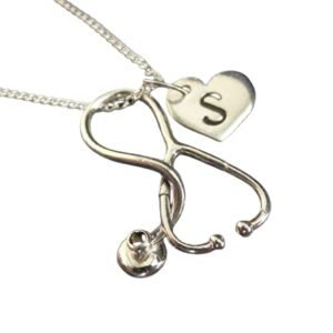 Personalized RN Stethoscope Charms Necklace