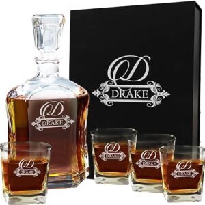 Personalized Whiskey Decanter Set – Custom Engraved