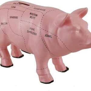 Pink Ceramic Pig Shaped Coin Bank