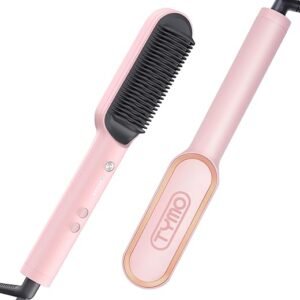 Pink Hair Straightener Brush with Comb