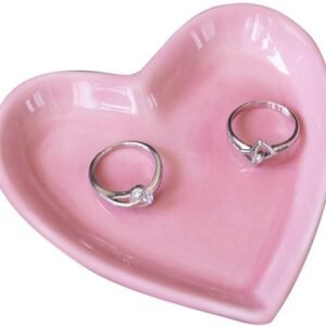 Pink Heart-Shaped Jewelry Tray for Women