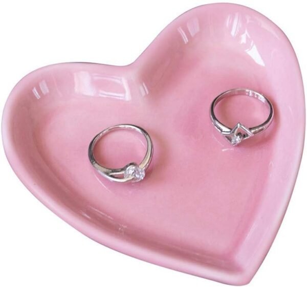 Pink Heart-Shaped Jewelry Tray for Women