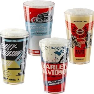 Pint Glasses Set - Harley Vintage Poster Graphics