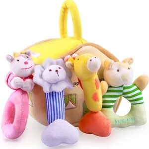 Plush Baby Rattle Toys – Farm Animal Set