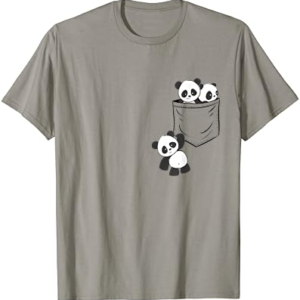 Pocket T-Shirt for Panda Lovers