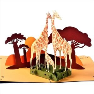 Popup Giraffe Family Card - Perfect Gift
