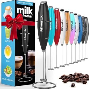 PowerLix Handheld Milk Frother with Stand