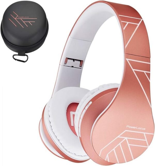 PowerLocus Bluetooth Over-Ear Headphones (Rose Gold)