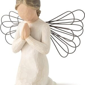 Praying Angel Sculpture: Hand-Painted Willow Tree