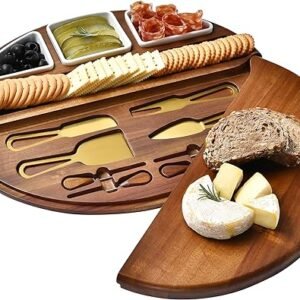 Premium Acacia Wood Cheese Board – Large Charcuterie Set