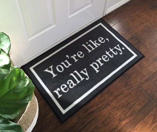Pretty Welcome Door Mat, Non Slip Indoor