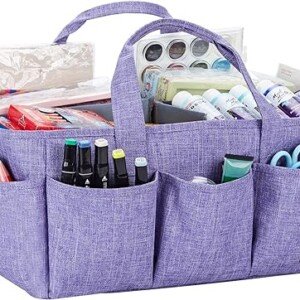 Purple Craft Organizer Tote Bag