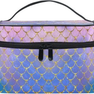 Purple Mermaid Makeup Train Case
