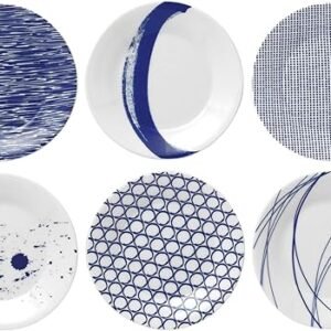 R.D. Pacific Tapas Plates Set, Blue/White