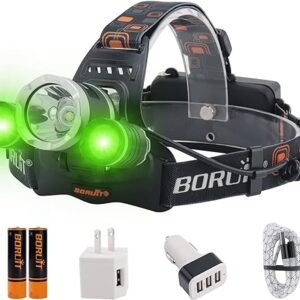 Rechargeable Green LED Headlamp for Outdoor Activities