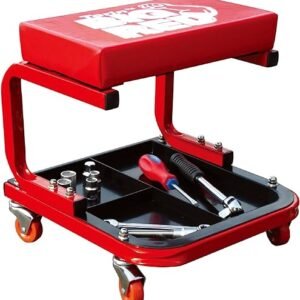 Red Rolling Creeper Garage Seat