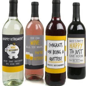 Retirement Party Wine Bottle Stickers