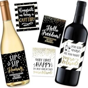 Retirement Party Wine Labels for Men & Women