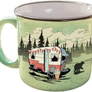 Retro-inspired camping coffee mug – 15 oz