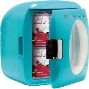 Retro Mini Fridge, Beverage Cooler