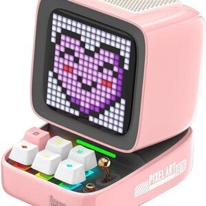 Retro Pixel Art Bluetooth Speaker (Pink)