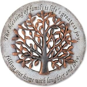 Roman Terrace Garden Stone with Tree, 12.2-Inch