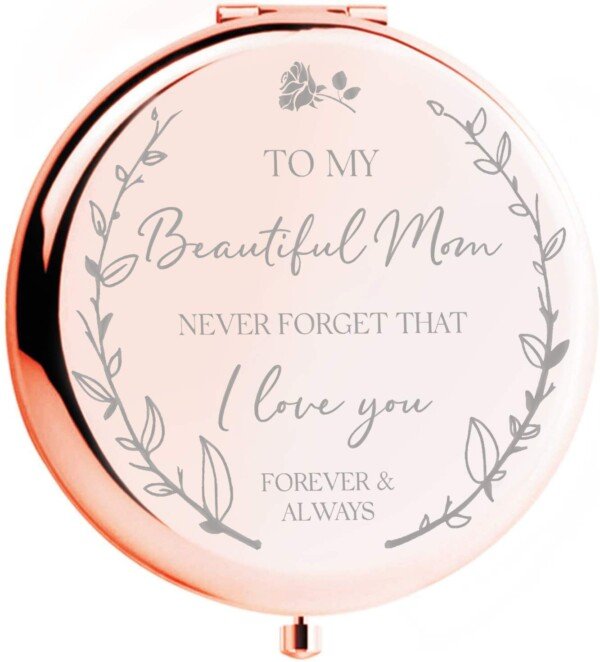 Rose Gold Compact Mirror - Sentimental Mom Gift