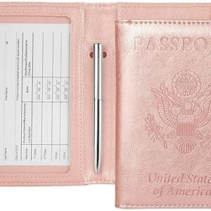 Rose Gold Passport Holder with RFID Blocking