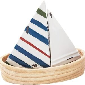 Sailboat Salt Pepper Set, White