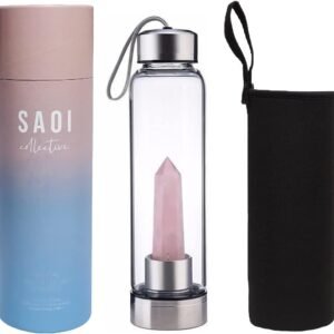 SAOI Rose Quartz Crystal Water Bottle