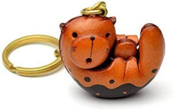 Sea Otter 3D Leather Keychain - Japan