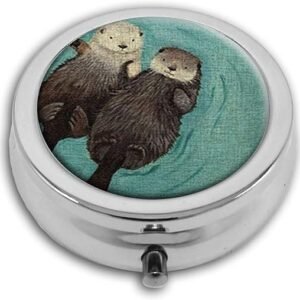 Sea Otter Round Pill Box – Custom Fashion Gift