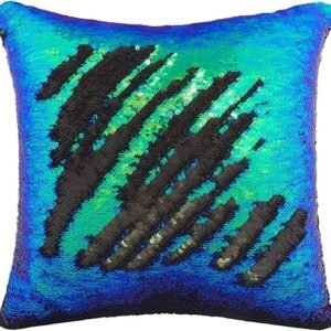Sequin Pillow Cover, Black & Green