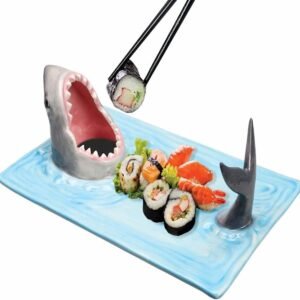 Shark Attack Sushi Plate – Ceramic Serving Tray