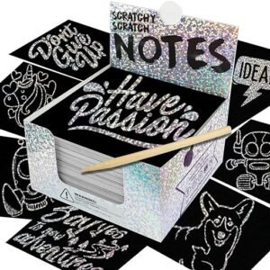 Silver Holographic Scratch Art Mini Notes