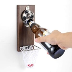 Soccer Bottle Opener with Cap Collector