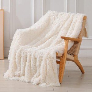 Soft Fuzzy Faux Fur Throw Blanket