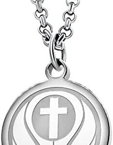 Sporty Cross Necklace with Inspiring Bible Quote