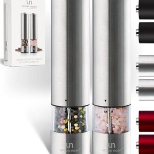 Stainless Steel Electric Salt & Pepper Grinder Set